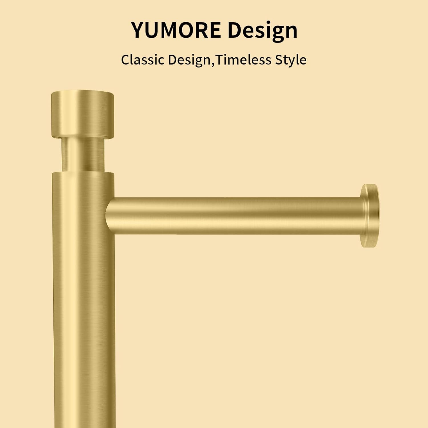 YUMORE Toilet Paper Holder Stand, 4.4lbs Heavy Duty Stainless Steel Free Standing Bathroom Tissue Roll Holder, Gold