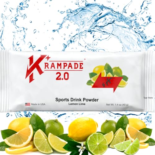 Krampade Potassium Magnesium Supplement Electrolytes Powder - 50 mg Mag + 4000 mg K, >4X More Than Coconut Water | Instant Cramp Relief | Hydration Packets