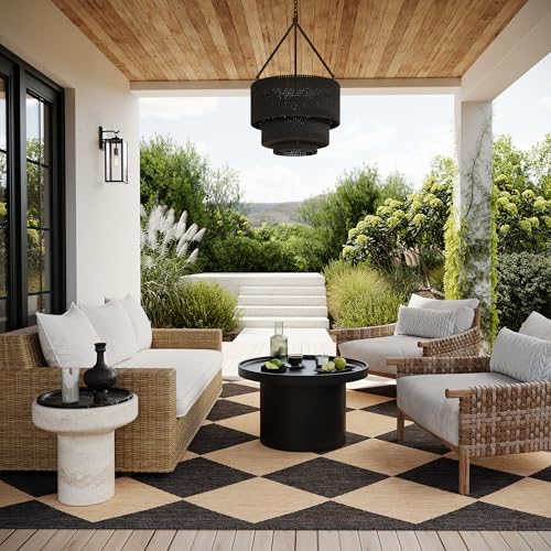 Nuloom Outdoor Performance Collection Sabina Dark Grey/Ivory, 8' ...