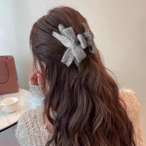 Pinza de cabello con moño de peluche para mujer miniatura 7