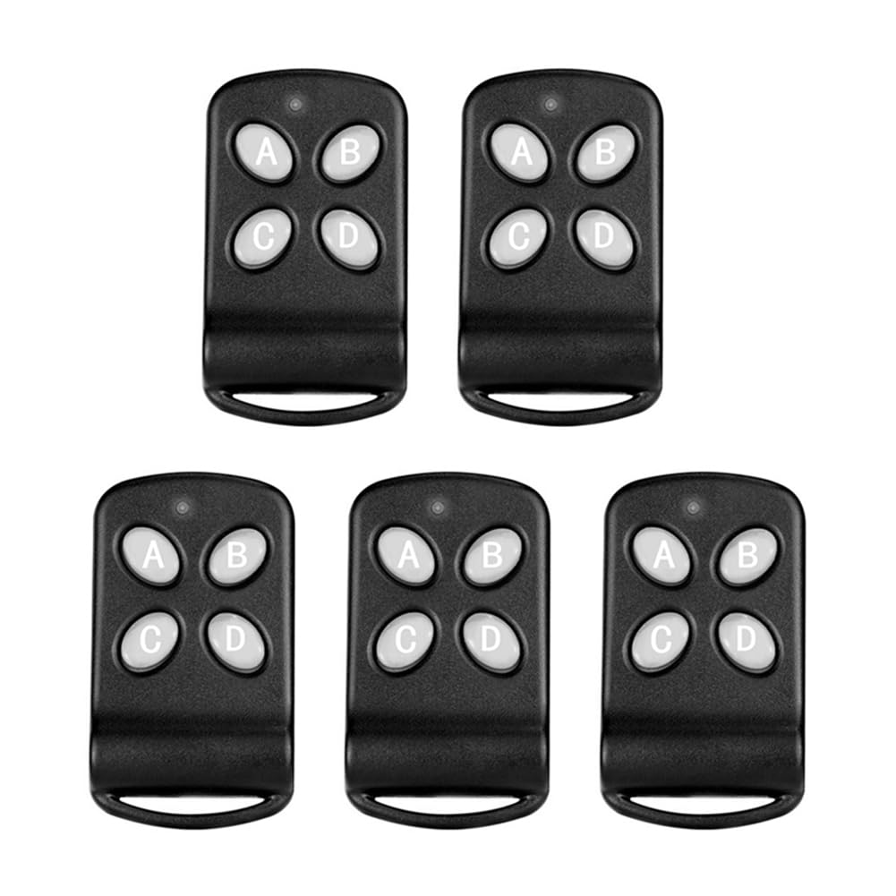 Aundhegrtt Black Garage Door Remote Control Duplicator 5Pcs 433Mhz 4 Keys Electric Car Key Copy Universal Remote Control