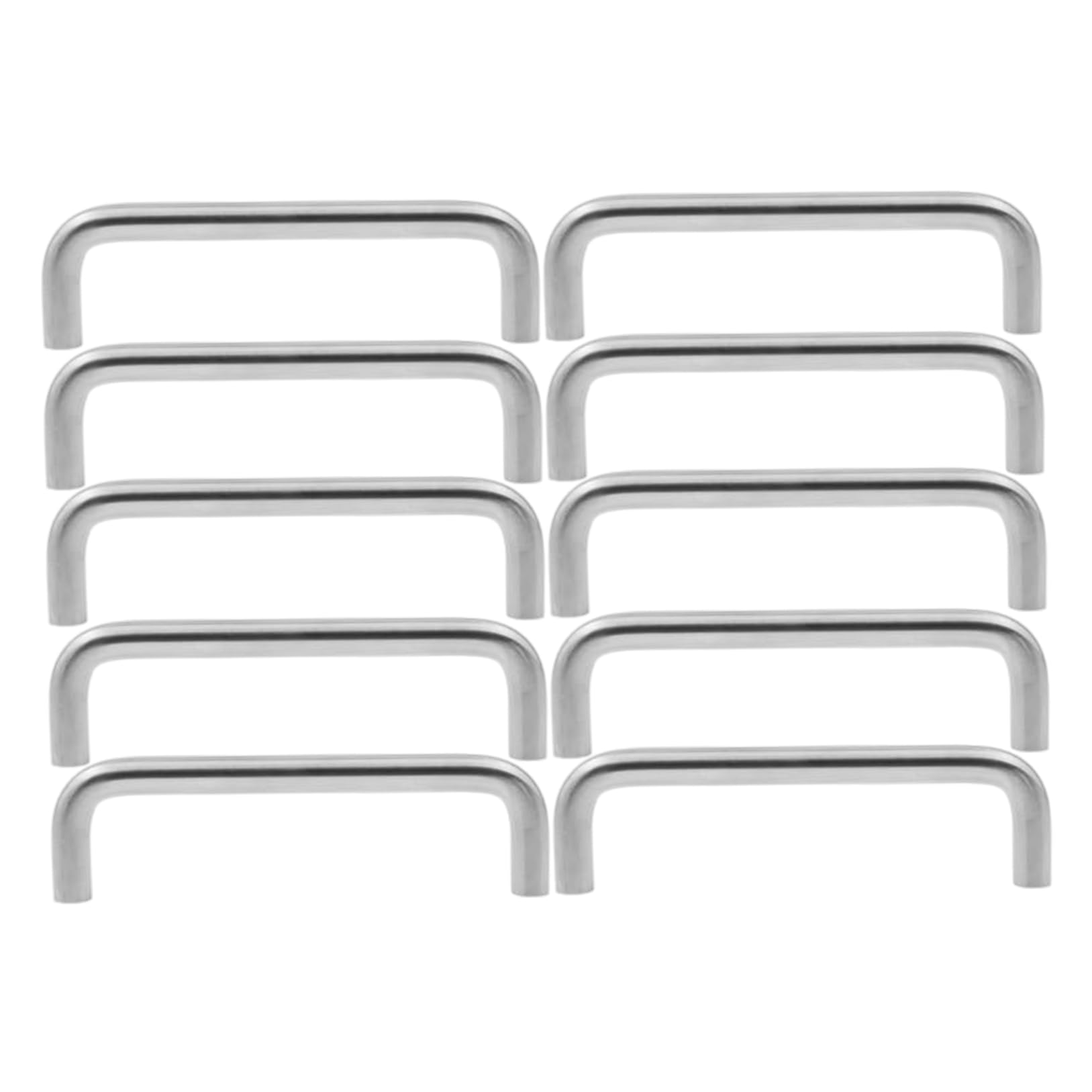 Tiradores de gabinete de acero inoxidable 304 en forma de U, pack de 10 pomos plateados de 4"