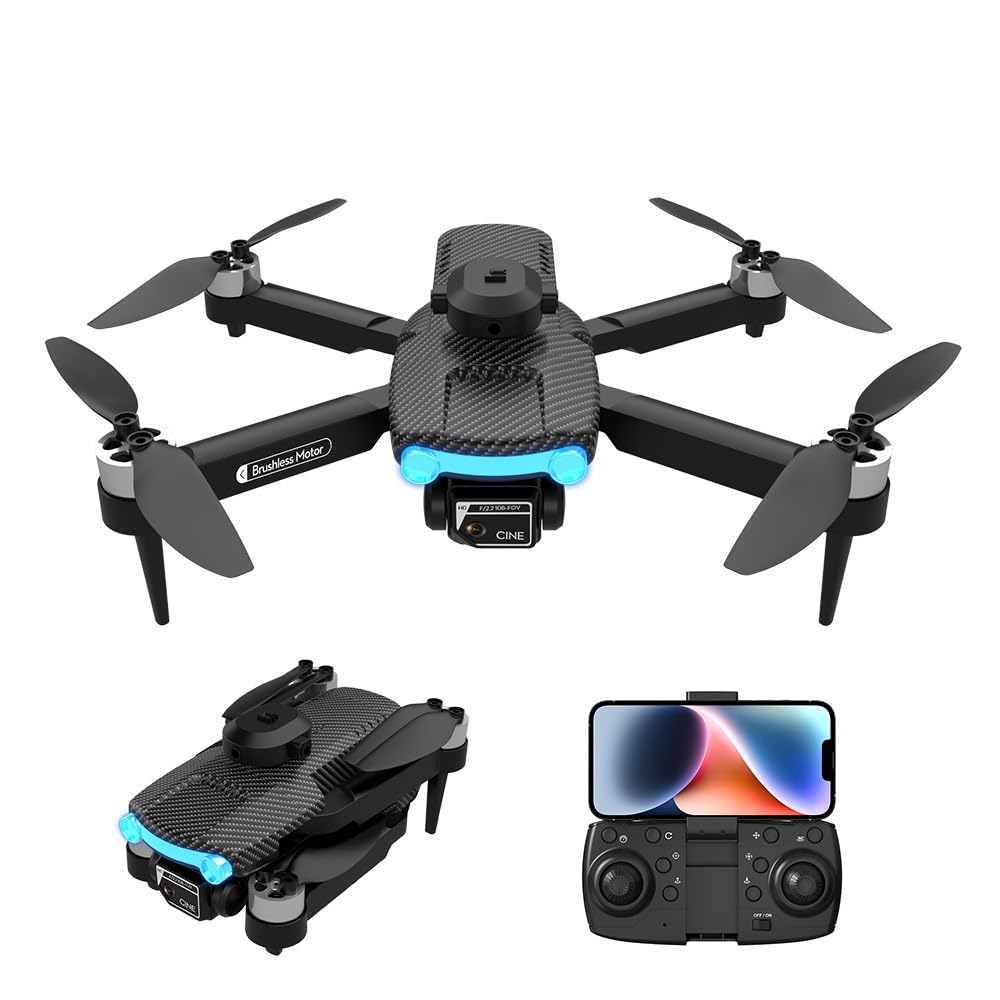 OBEST Drones con Camara 4K Adulto Principiantes, 5G WiFi FPV Plegable RC Dron Motor Sin Escobillas, 2 Batería 28Min, Antivibración EIS, Evitación Obstáculos 360°, 3D Flip Regalo RC Helicóptero App