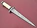 RAM-07-80, Handmade Damascus Steel Dagger Knife – Solid Bone and Black Colored Wood Handle