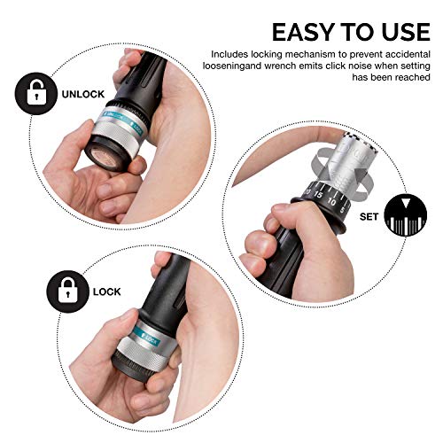 Neiko Pro 03710B 3/4-Inch-Drive Adjustable Sae Torque Wrench With Torque Click Settings Of 100–700 Foot-Pound, Made With Crv Steel, 48-Inch Length #TOP4