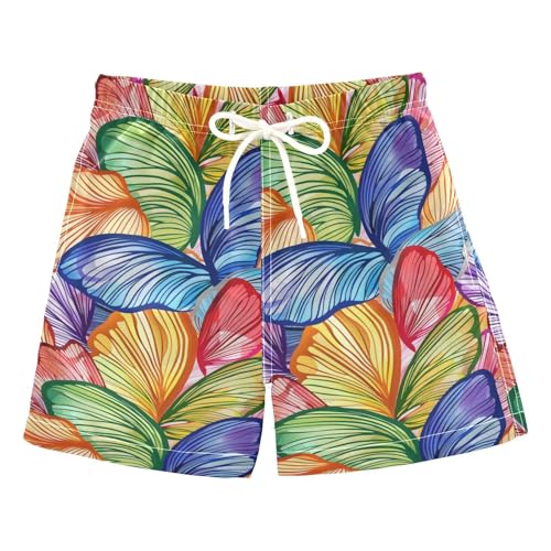 Rainbow Butterflies Boys Swim Trunks Toddler Shorts Swimwear Boardshorts