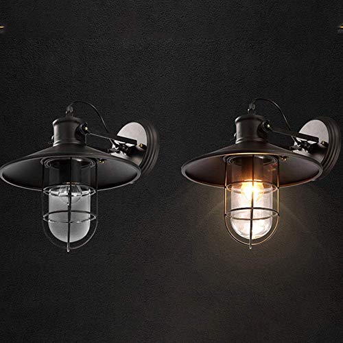 Preisvergleich Produktbild Mkjbd Wandlaterne Gartenlampe Wandleuchte Wandlampe Hübsche Industrielle Retro Amerikanische Landhausstil Led Wandlampen Schwarz Schmiedeeiserne Lampen Lampenschirm Länge 27Cm Hoch 25Cm6-10 Quadrat N