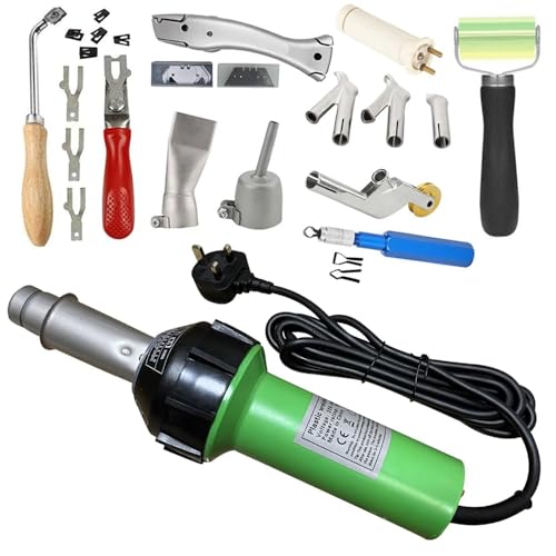 Beyondlife 1600W Hot Air Plastic Welder Heating Gun PVC Vinyl Flooring Welding Tool Hot Gas Pistol Kit, with Various Welding Accessories