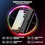 Snpurdiri 60% Wired Gaming Keyboard, 61 Keys RGB Backlit Ultra-Compact Small Gaming Keyboard, for PC/Mac Gamer, Typist, Travel, Easy to Carry on Business Trip(Black-White) - Image 2