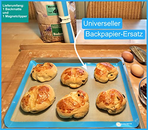 Foto von ELEMENTIS Silikon Backmatte als Antihaft Backwunder I Innovative Dauerbackfolie für Backofen & wiederverwendbares Backpapier für jede Küche & Backofen | Perfekt für jeden Haushalt