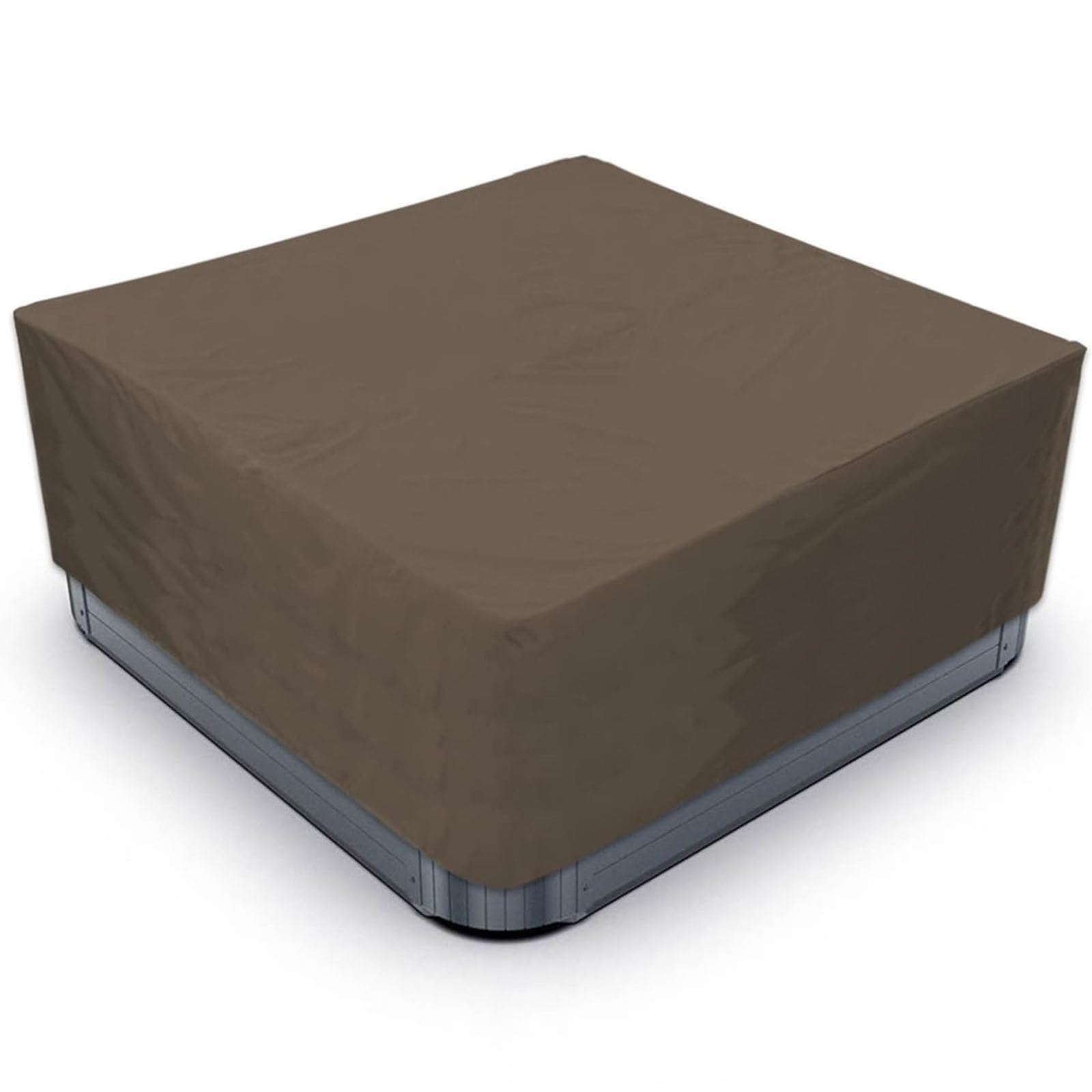 Heavy Duty 210D Square Hot Tub Cover Weatherproof Dustproof Anti Waterproof Outdoor Equipment Cover for Pool Brown 207x207x30cm Multiple
