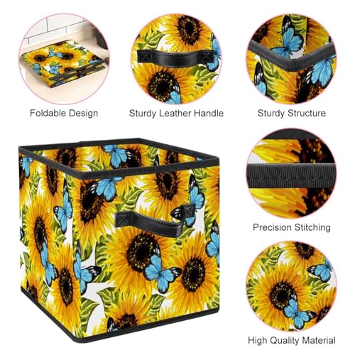 Cube de rangement pliable avec poignées et structure en tissu rigide - 5