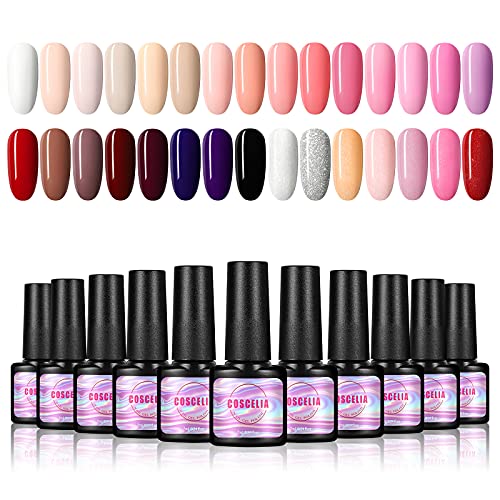 COSCELIA UV Nagellack,gelnägel set nägel bastelset farbgel gel nagellack weihnachtsdeko maniküre set,weihnachtsgeschenke…
