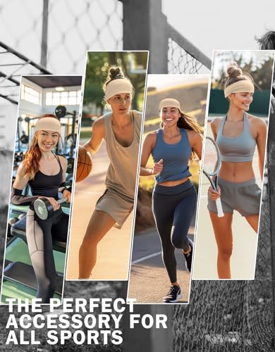 Image of Headbands for Men & Women, Sweat Headband Non-Slip Sweatband Sports Running Cycling Yoga Basketball Workout Football Training