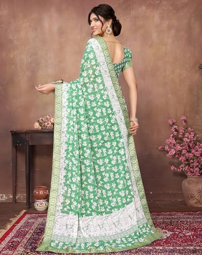 Yashika-Womens-Latest-Woven-Printed-Georgette-and-Jacquard-lace-Saree-with-Unstitched-Blouse-Material-Suitable-for-All-Indian-Weddings-and-Festivals
