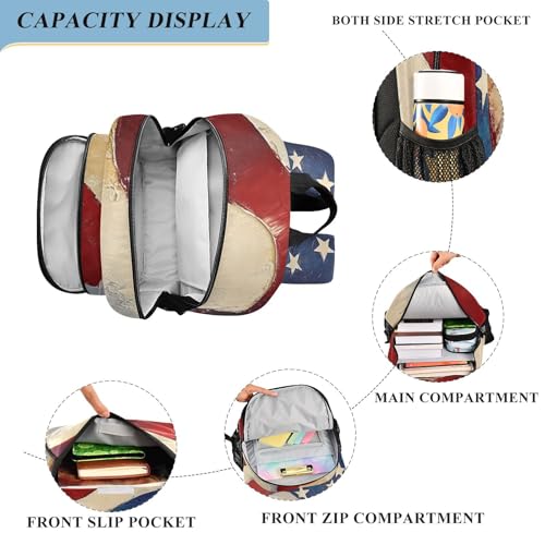 senya Ruffled National Flag Backpack Water-Resistant Bag Lightweight Bookbags with Reflective Strip3