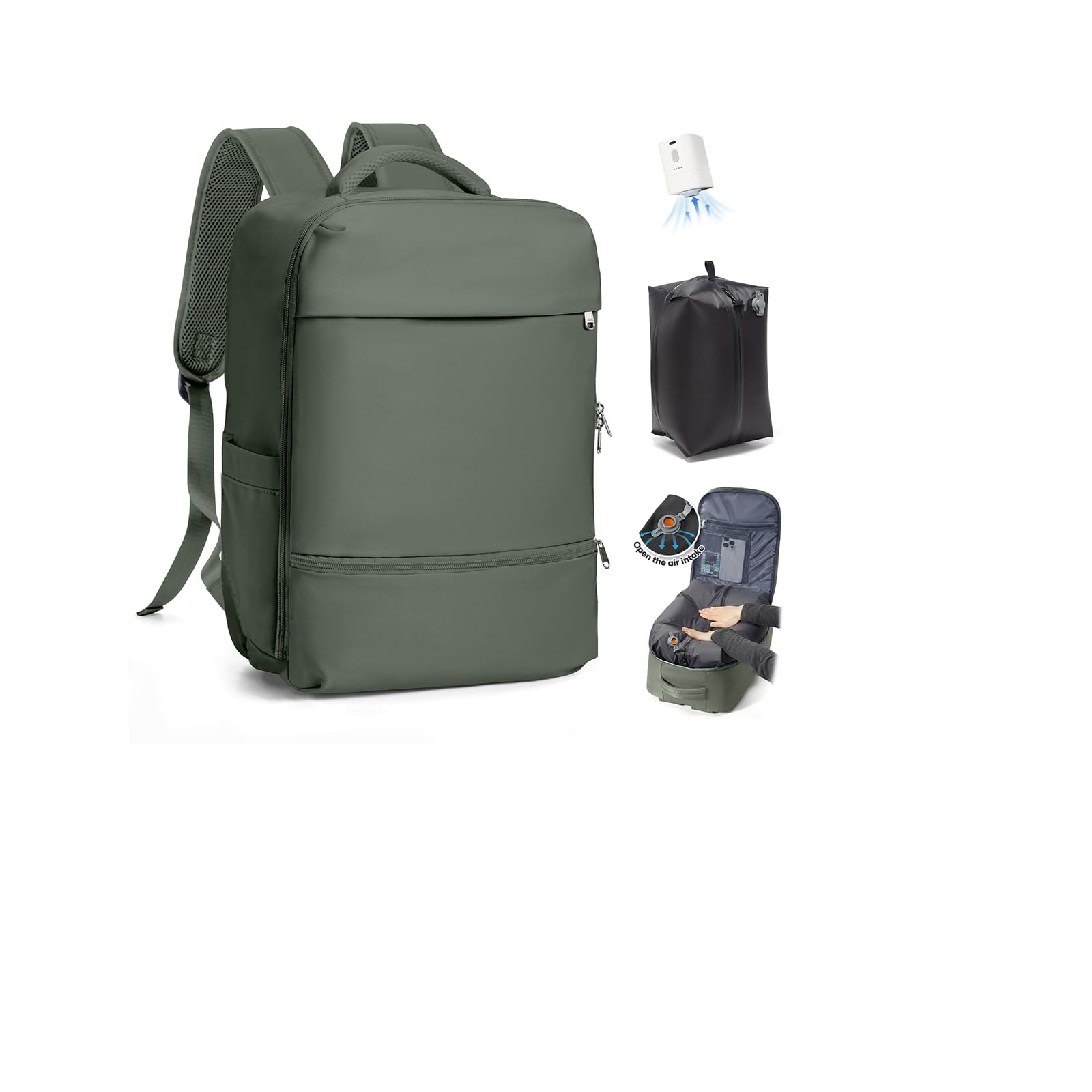 SZLX Zaino Ryanair 40x30x20 Sottovuoto con Pompa Zaino Ryanair 40x20x25 Donna Zaino da Viaggio Wizzair Bagaglio a Mano Uomo per Laptop da 14 Pollici Borse da Cabina 45x36x20 Easyjet con Porta Scarpe