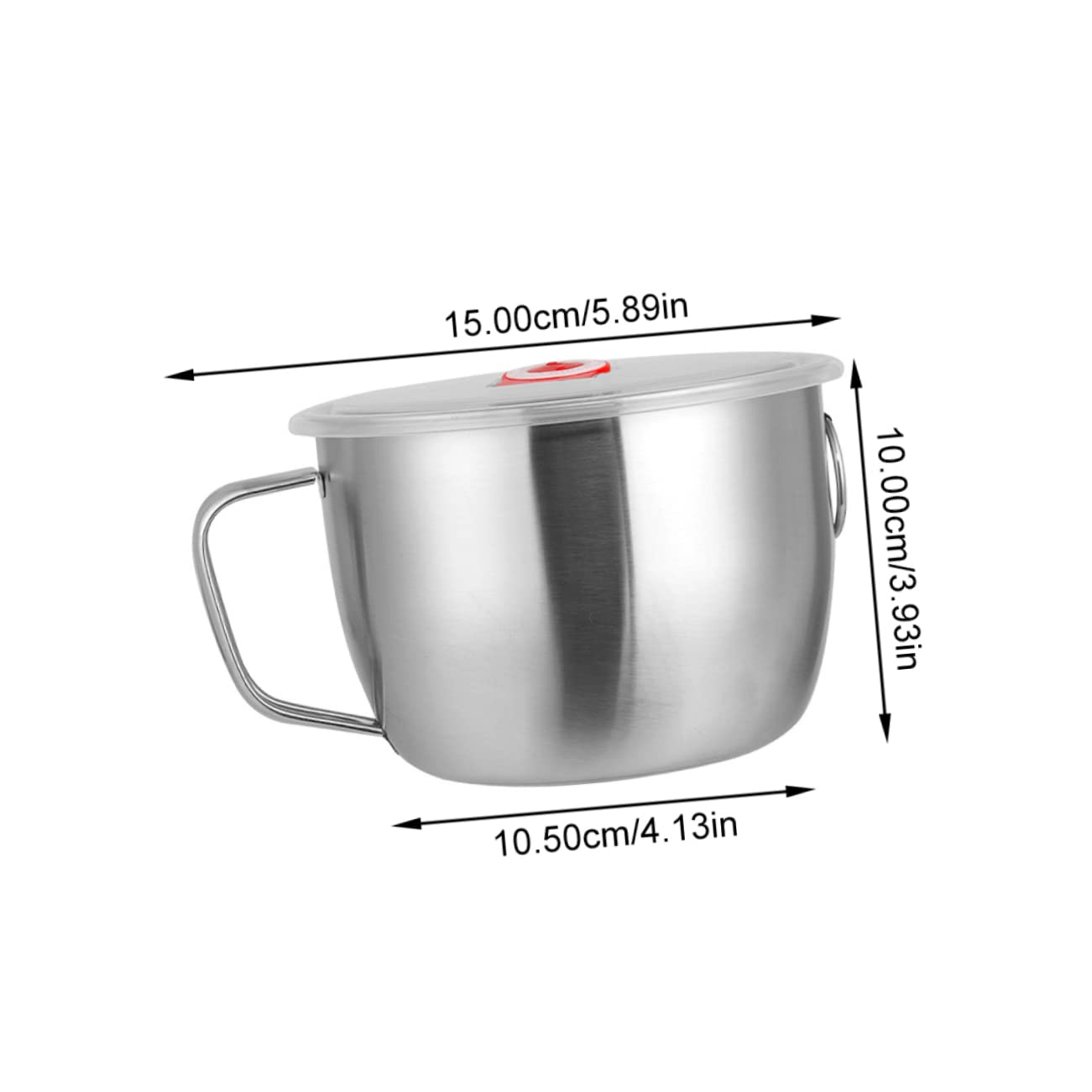 Alipis Stainless Steel Kitchen Bowl Capacity Food Container for Ramen Rice and Soup with Lid and Multi Functional for Home and Dorm Use Smooth Surface