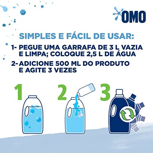 Kit Garrafa Para Diluição + Sabão Líquido Omo Puro Cuidado Para Diluir 500Ml, Omo
