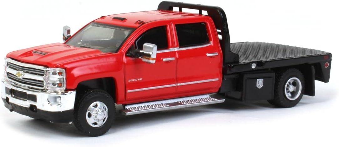 2016 Chevy Silverado 3500HD Dually Flatbed Truck Red and Black Dually Drivers Series 8 1/64 Diecast Model Car by Greenlight 46080 C (46080C)
