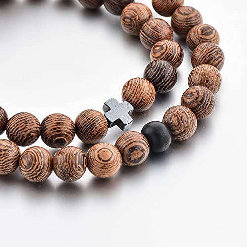 St John the Baptist Orthodox Wooden Prayer Beads Bracelet | Men Women 8 MM + Hematite Cross | Great Gift3