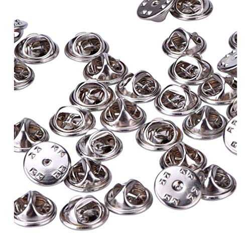 DIYEAH 100pcs Clutch Pin Backs Replacement for and Crafts Golden Silver Butterfly Easy to Use and Secure for Jewelry Making and Badges
