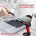 4-in-1 Nettoyeur à vide de voiture portatif haute puissance,150PSI Gonflateur de pneus sans fil Portable Air Pompe avec affichage numérique de pression de pneus avec LED Lumière, Accessoires de voiture sans fil pour hommes Femmes