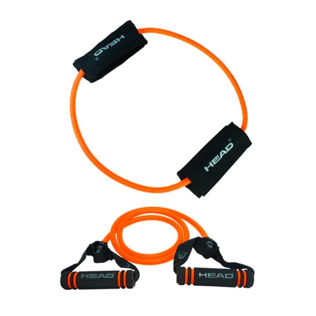 HEAD Power Resistance Tube + Ring Tube Combo - Unbreakable | Resistance: 10Kg | Gym Equipment Set for Home Workout | Stretch Bands for Workout | Gym Accessories for Men & Women | Black & Orange - 2Pcs (B0BWN4XJTM) Amazon Price History, Amazon Price Tracker