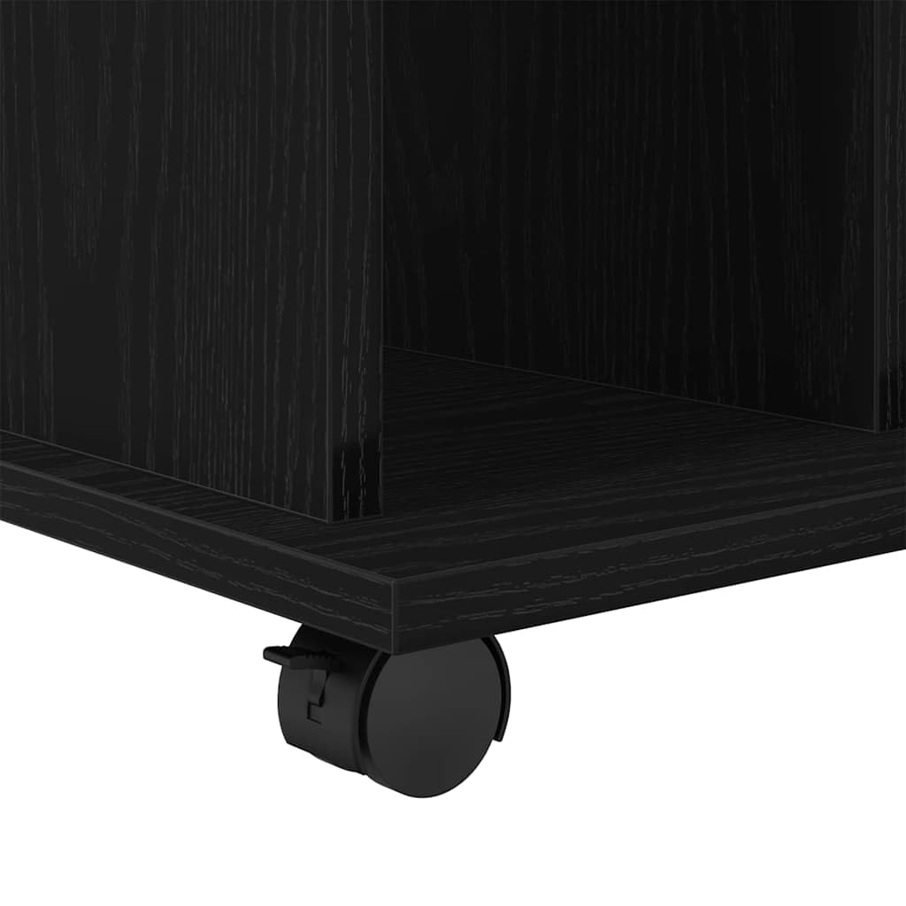vidaXL Mobile con Ruote Rovere Nero 60 x 45 x 55 cm Legno Multistrato, Soluzioni di archiviazione per Ufficio