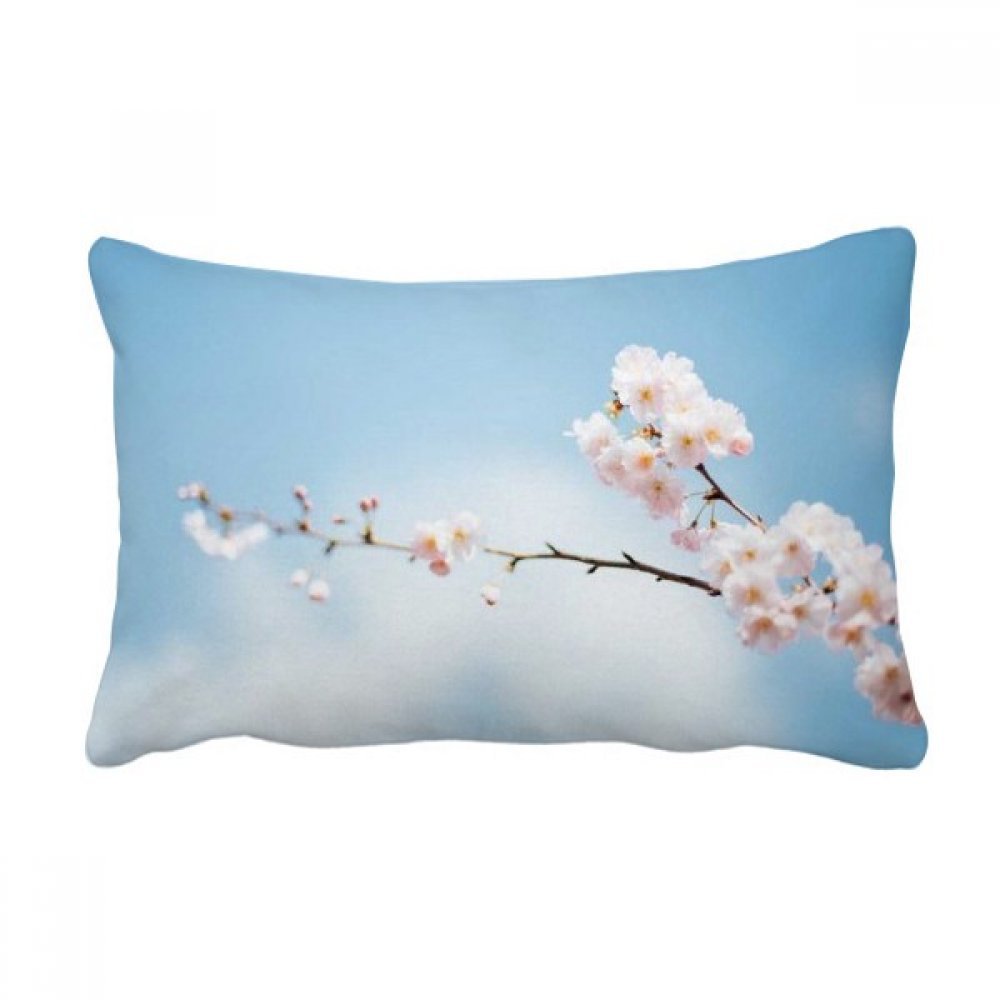 Coussin lombaire plum blossom bleu nuages ciel jeter oreiller canapé 16x24