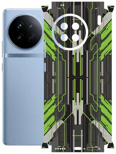 Image of AtOdds - Full Body Back Screen Guard Protector Film - Lamination Wrap Skin Sticker Compatible with VIVO X90 | Scratchproof Matte Finish (Cyber Green)