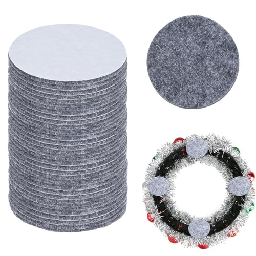 24 Pcs Wreath Pad Door Protector Felt Adhesive Non Slip Door Pads Garland Wreath Backing Padding Scratch Protection for Doors Crafts Holiday Scratch Dings Dent (24)