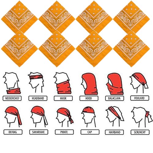 Tergy Adulto Unissex 30Pcs Bandanas Paisley A Granel Multi-Purpose Headband Cowboy Head Wrap Scarf P