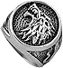 AMOZ Mężczyźni Ze Stali Nierdzewnej Vi_Kin-G Wilk Pierścień, S,A Mitologiaaa Wolf Amulet,A, S, Nordic Fashion Vintage Pierścień Zwierząt, Biżuteria, Rozmiar 8-13, Upgrade/12