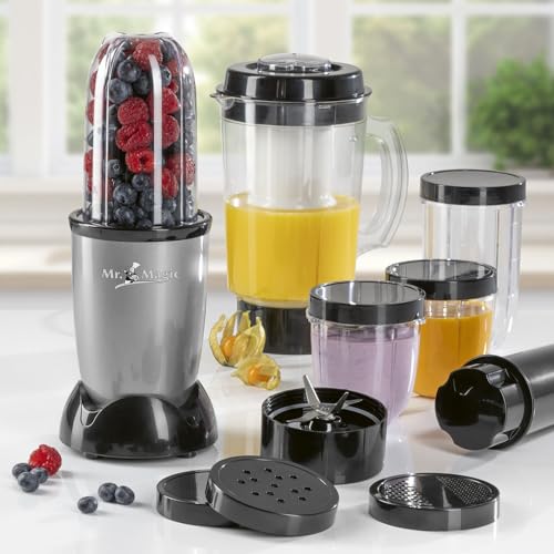 GOURMETmaxx Mr. Magic Mixer | Smoothie Maker met XXL accessoirepakket | Standmixer 18-delig | Blender met lekvrije vershouddeksels | Food Processor voor shakes, smoothies etc. - Afbeelding 3