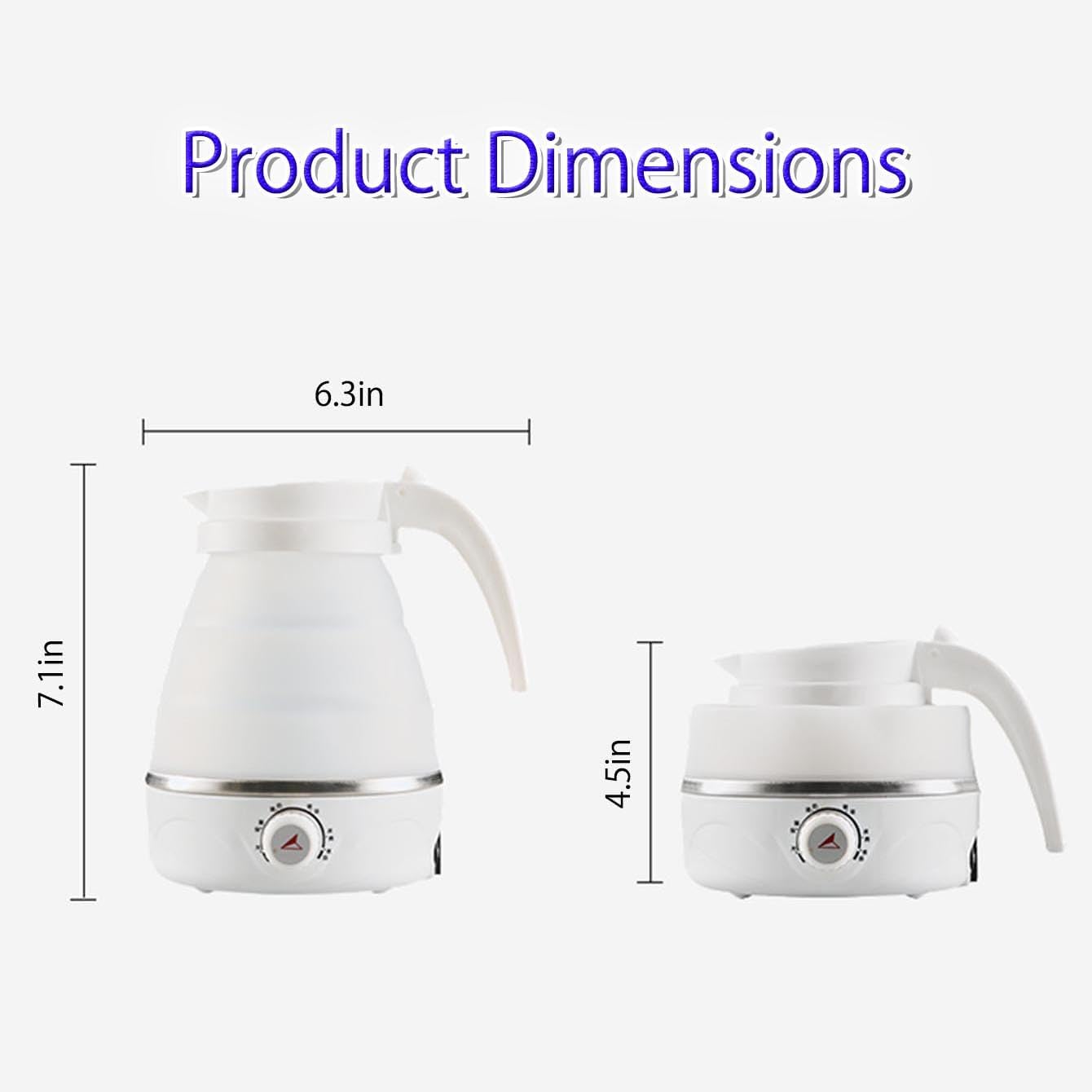 Portable Travel Foldable Electric Kettle Collapsible Food Grade Silicone Mini Water Boiler For Coffee or Tea Fast Water Boiling Pot 6 Modes Adjustable 600ml/20oz (Yellow)