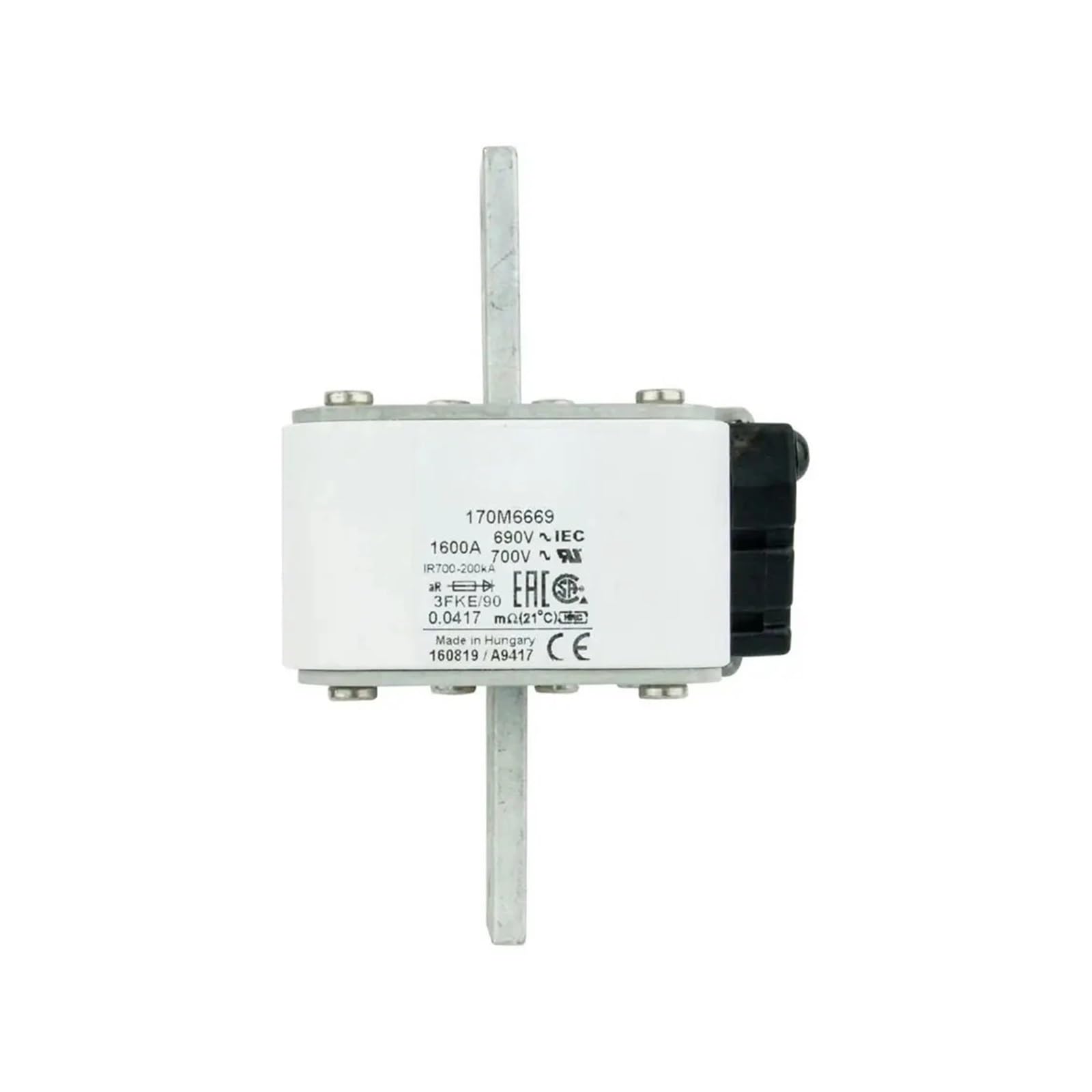 Fusible 170M6661 à action ultra rapide pour semi conducteur de puissance