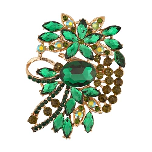Image of Big Large Flower Statement Brooches Pins Scarf Decoration Gold Tone