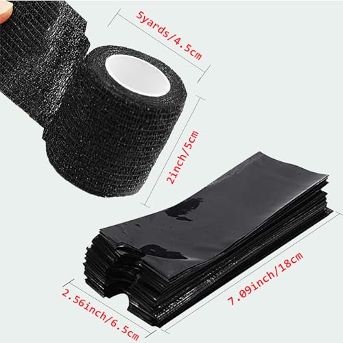 image for 200PCS Pen Covers with 6PCS Grip Tape - SOTICA Machine Wrap Cover Blac