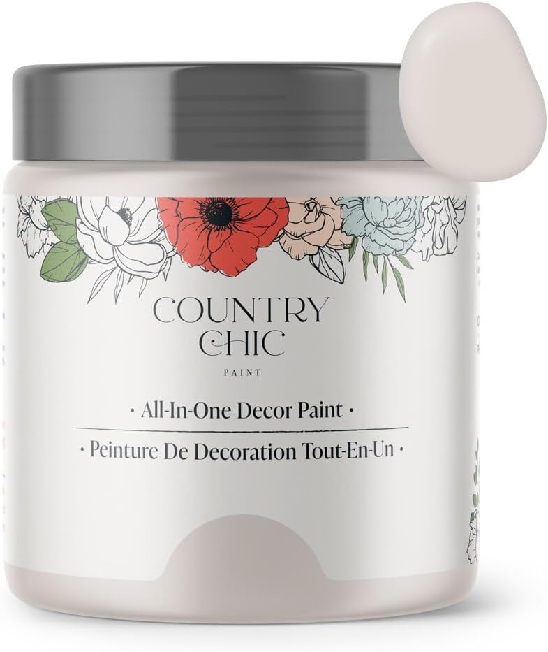 Country Chic All-in-One Chalk Paint for Furniture, Cabinets, Home Decor, Eco-Friendly, Matte Finish, Built-In Primer & Top Coat for Wood, Metal - Darling (Light Purple) - 8 oz (237 ml)