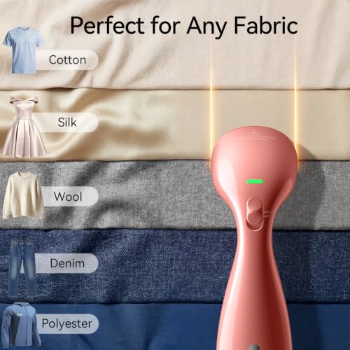 Image of HiLIFE Steamer for Clothes, Portable Handheld Design, 240ml Big Capacity, 700W, Strong Penetrating Steam, Removes Wrinkle, for Home, Office and Travel(ONLY FOR 120V) (Rose Pink)