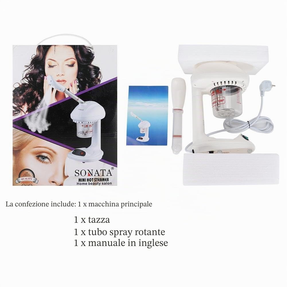 Face Spa Steamer, Ozono 2 in 1 e Sauna facciale a vapore, Nano-Ion Facial Steamer Salon Spa Macchina a vapore all'ozono Idratante Pulizia profonda