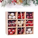 weihnachtskugel set rot gold Diese bruchsicheren Christbaumkugeln bestehen aus Kunststoff. Ideal für Familien mit Kindern und Haustieren. Befreien Sie sich von Sorgen darüber, dass sie überall verletzt werden und Glassplitter. Selbst wenn sie zerbrochen sind, verletzen Schmutz Ihre Kinder oder Haustiere nicht.
