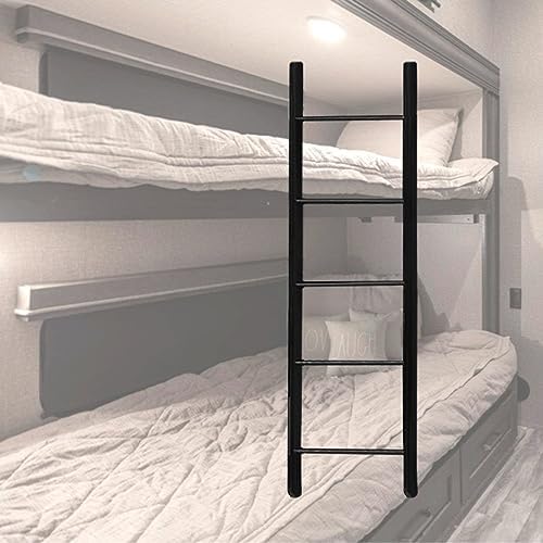 Adjustable RV Bunk Bed Ladder with Hooks, Heavy-Duty 200kg/440lbs Side Step Ladder, Easy Installation for Twin Bunk Beds, Perfect for Safe Access and Space-Saving