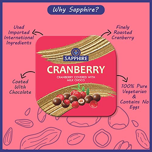 Image of Sapphire Chocolate Coated Nuts, Cranberry 90 g | Mouth Melting Milk Chocolate With Nutritious and Nutty Crunch