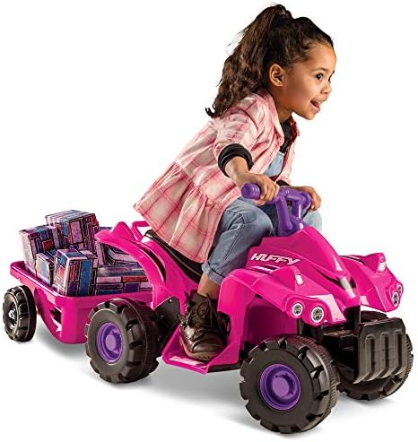 Huffy Kids Electric Ride On Car Mini Quad, Hot Pink