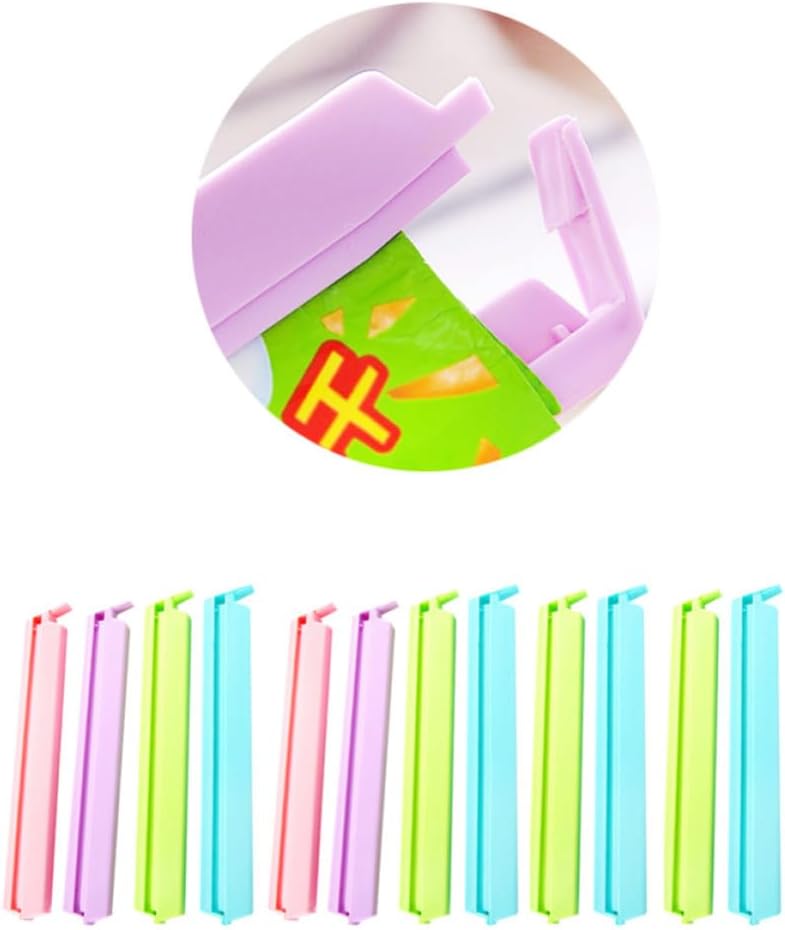 24pcs Food Sealing Clamp Clips for Snack Bags and Bread Bags, Strong Airtight Plastic Food Seal Clips to Keep Packages Fresh and Protected, for Home Use
