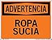 Vestil SI-W-28-B-LB-011-S SOILED LINENS/ROPA SUCIA Warning Label, Vinyl, 0.011" Overall Size, 12.5" W x 9.5" H