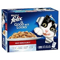 FELIX As Good As It Looks Adult Wet Cat Food Meat Menus in Jelly 60x85g