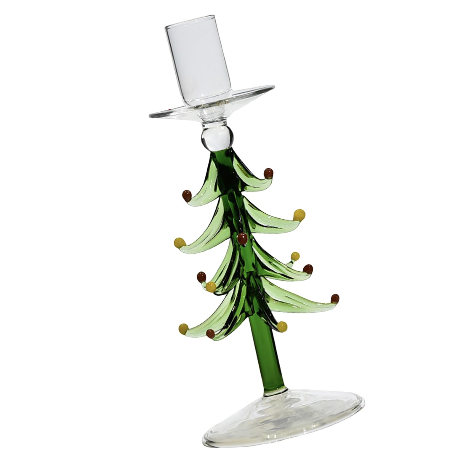 Celebratory Point Flame Possessors Christmas Tree Encouraged Artisanal Glass Creation Additional Worktop Deck for Cyclical Festivities Festive Borosilicate Tree Candleholder Artisanal Craftsmanship